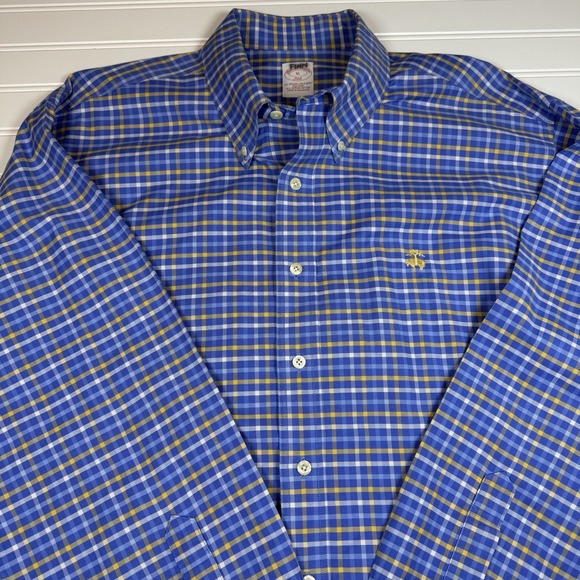 Brooks Brothers Other - Brooks Brothers Casual Button Up Men's XL Blue Yellow White Plaid Supima Casual‎
